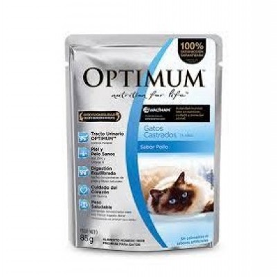 Comida Húmeda Para Gato Optimum Gato Castrado Pollo x85gr